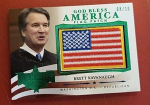 BRETT KAVANAUGH DECISION 2022 GOD BLESS AMERICA GREEN FLAG PATCH CARD #'d 8/10 - Picture 1 of 3