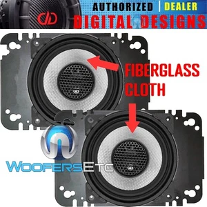 pkg DD AUDIO D-X4b FIBERGLASS 4" COAXIAL SILK TWEETERS SPEAKERS + 4x6" PLATE NEW - Picture 1 of 8