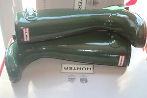 BOTAS DE LLUVIA CAZADOR ORIGINALES TOUR VERDE BRILLO #5US $150 - Imagen 1 de 7