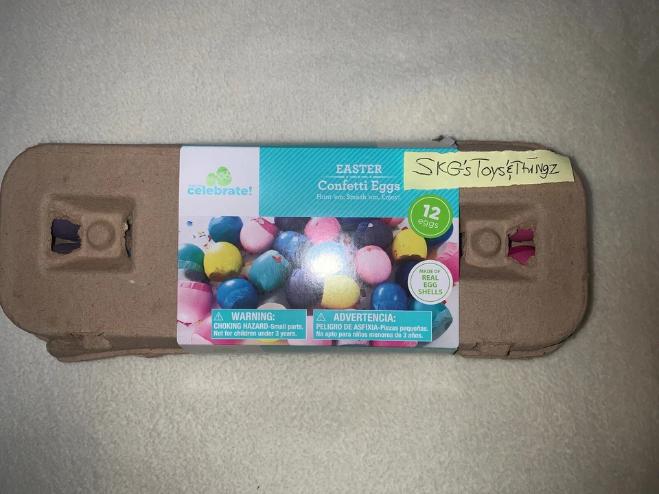 Way to Celebrate Easter Confeti Eggs Carton Real Shells Dozen New 12 Eggs - Image 1 of 1