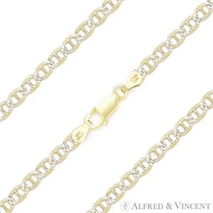 3.5mm Mariner Pave Link Chain Bracelet in 14k Yellow Gold-Plated Sterling Silver - Picture 1 of 1