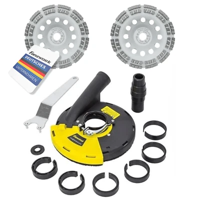 Absaughaube für Winkelschleifer + 2 x 180 mm Diamantschleiftopf PROFI QUALITÄT - Bild 1 von 4