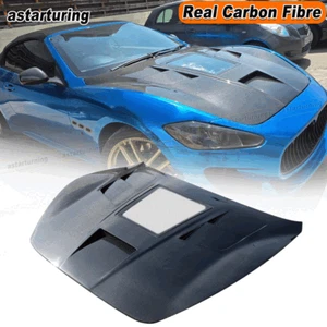 For Maserati Gran Turismo GT GTS 2008-2015 REAL CARBON Hood Vented Bonnet Cover - Bild 1 von 9
