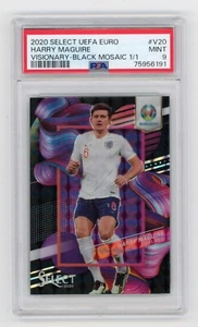 2020 Select UEFA Euro Harry Maguire #V20 Visionary Black Mosaic 1/1 PSA 9 - Picture 1 of 2