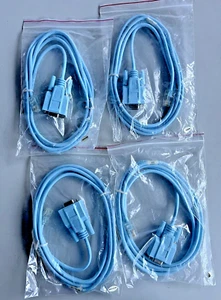 Cisco 72-1592-02 9 Pin Serial Console Cable DB9 To RJ45 Blue 6ft 4 Pack - Picture 1 of 3