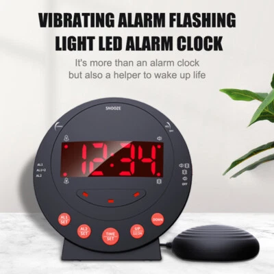 TS-BC600 Loud Vibrating Alarm Clock with Bed Shaker Flash Light Brightness - Image 1 of 4