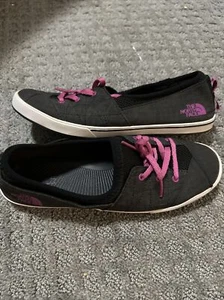 The North Face Base Shoes Womens 7 Camp Lite Slip-On Comfort Loafer Black Pink - Picture 1 of 6