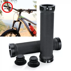 Cycling Lock-On Ends Ergonomic Rubber Bicycle Handlebar MTB Mountain Bike Grips - Picture 1 of 16