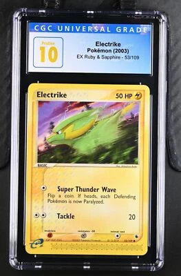 2003 Pokemon EX Ruby & Sapphire Electrike #53 CGC 10 PRISTINE LOW POP - Image 1 of 2