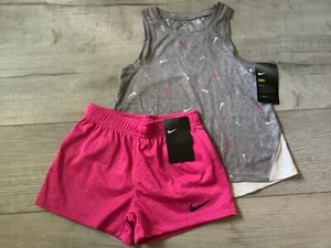 Nike Girls swoosh tank top & shorts size 5(NWT) - Picture 1 of 8