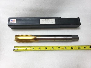 10" OAL. - Widell 1-1/4"-8 Plug Tap 4 Flute G-H5 HSS. Tin Coated, 554013, N£W - Picture 1 of 6