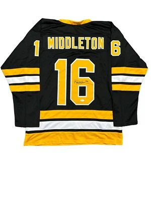 RICK MIDDLETON BOSTON BRUINS SIGNED CUSTOM JERSEY w/PSA Cert - Image 1 of 3