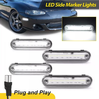 Luz de señalización lateral LED delantera + trasera transparente para Mazda Miata MX-5 1990-2005 4 PIEZAS NUEVA Foto 1 de 4