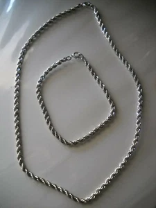 AUSGEFALLENES STERLINGSILBER DIAMANTSCHLIFF HALSKETTE UND ARMBAND SET - Bild 1 von 1