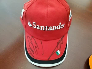 Fernando Alonso and Felipe Massa Duel Autographed Santader Ferrari Formula 1 Cap - Picture 1 of 2