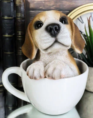 Ebros Adorable Taza de Té Beagle Perro Estatua 5.5" Alto Beagle Cachorro Foto 1 de 4