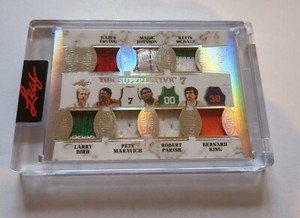 2023 Bird Magic Johnson Erving Maravich Leaf Superlative 7 JERSEY PATCH RELIC /2