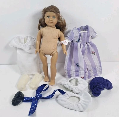 American Girl Mini Felicity Doll Wearing Purple Dress 6" (cc12) - Image 1 of 4