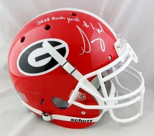 Sony Michel Autographed Georgia Bulldogs Authentic Helmet w/ Rush Yds JSA-W Auth - Picture 1 of 7