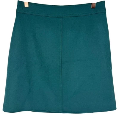 J.Crew Women's Princess Mini Skirt Double Serge Wool Green Size 4 Career Peppy - Image 1 of 4