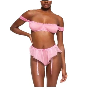 New SKIMS Romance Crop Top intimate Silk Pink Bubble Gum XL - Picture 1 of 7