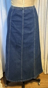 Croft And Barrow Womens A-Line Stretch Denim Midi Skirt Sz L Pre-owned - Picture 1 of 7
