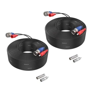 2 Pack 100 Feet BNC Video Power Extension Cable, Pre-Made All-in-One Security... - Picture 1 of 8