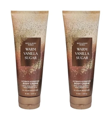 2 BRAND NEW Bath & Body works WARM VANILLA SUGAR Ultra Shea Body Cream 8 oz New! - Image 1 of 4