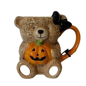 Creepy Critters Bear Holding Pumpkin Halloween Mug TIK TOK VIRAL NEW - Picture 1 of 5