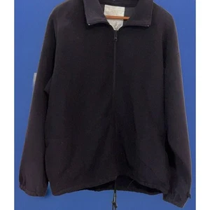 Tru-Spec Micro Fleece Liner Jacket Mens Black Bungee Waist Mock Neck Zip - Picture 1 of 4