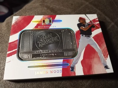 ⚾️James Wood COMO NUEVO #32 2024 Panini impecable 1 Troy OZ barra de plata/25 Nacionales Foto 1 de 2
