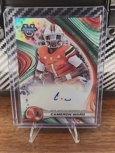 2024 Bowman Best U Cam Ward rifrattore automatico Cameron Miami Hurricanes - Foto 1 di 2