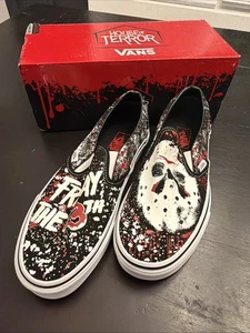 Zapatos para hombre Vans House of Terror Friday the 13th talla 8 Brillan en la oscuridad Jason - Imagen 1 de 5
