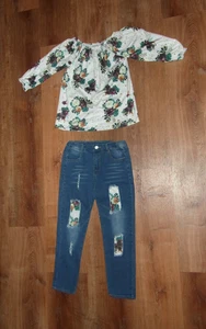 Boutique Girls Size 4XL (Fits a Girls 10/12) Long Sleeve Pant Set 817 - Picture 1 of 8