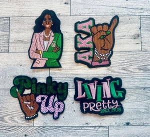 AKA Alpha Kappa Alpha Sorority Iron-On / Sew On Embroidered Patches D9Greek - Picture 1 of 6