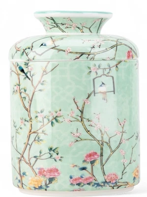 Porcelain Blue Tree of Life Floral Birds Tissue Box Holder-5'' x 7''H - Изображение 1 из 4