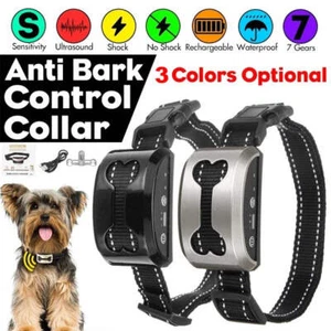 Pet Dog Anti Bark Collar Waterproof Rechargeable Shock USB Electric from M.O.S - Picture 1 of 20