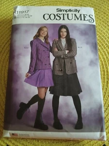 Costume gonna Simplicity R11917 Wednesday Addams, Enid taglia 16-24 NON TAGLIATO S9843 - Foto 1 di 2