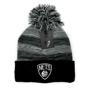 Brooklyn Nets Beanie Hat Mens Womens NBA Basketball Fan Gear Gift Black Gray - Picture 1 of 4