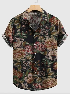 Men Clothing Fashion Outfit for Men Blouse Short Sleeve t-shirt Unique Style - Image 1 of 4