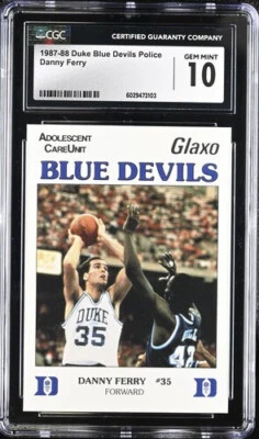1987-88 Duke Blue Devils Police Danny Ferry CGC 10 GEM MINT - Image 1 of 2