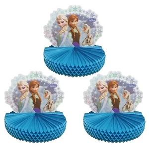 Set of 3 Large Disney Frozen Honeycomb Centrepiece Party Decorations - Picture 1 of 6