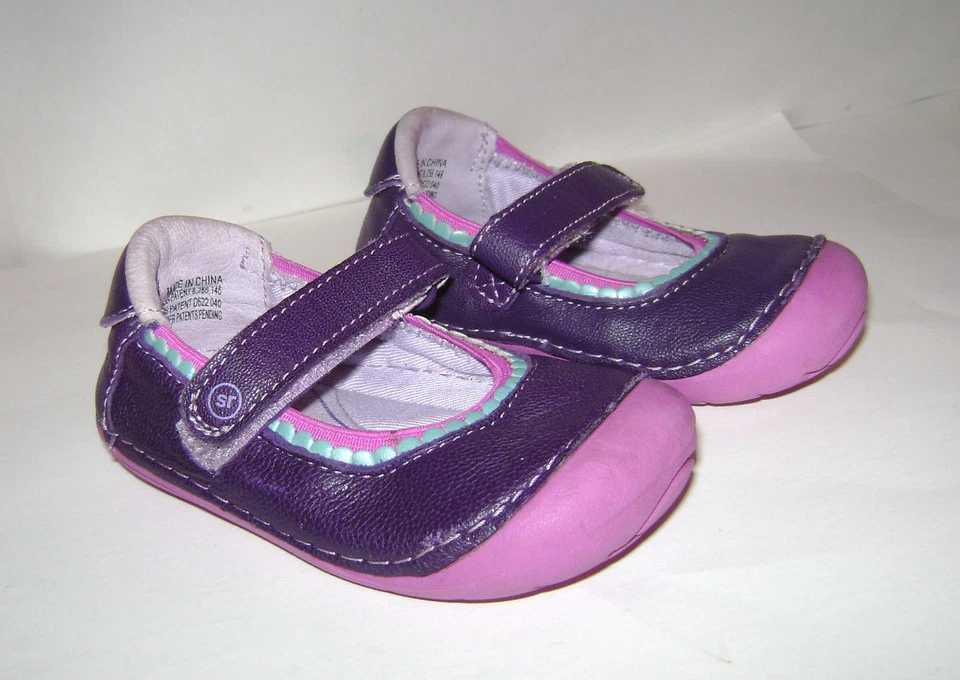 ZAPATOS STRIDE RITE SAVANAH NIÑAS PEQUEÑAS MARY JANE talla 5,5 M CUERO ROSA MORADO Foto 1 de 4