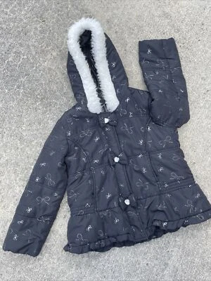 Star Florar Boutique Black Rhinestone Big Bow Bling Fur Lined Jacket 12❤️blt11jh - Image 1 of 4