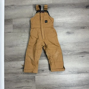 Walls Tough Wear Overalls Bibs Youth XS 4-5 Kidz Grow System Brown Snowpants Zip - Picture 1 of 5