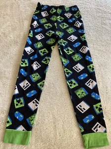 Minecraft Boys Black White Ghost Green Creeper Snug Fit Pajama Pants 12 - Picture 1 of 6