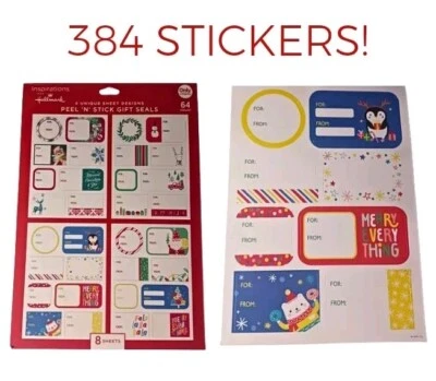 x6 Hallmark Рождественский Подарок Ярлыки Клейкие Наклейки Этикетки Праздничные Самопечати ЛОТ - Изображение 1 из 4