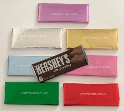 10 láminas de barra de caramelo para 1,55 oz. CHOCOLATE CON RESPALDO DE PAPEL - TÚ ELIGES EL COLOR Foto 1 de 2