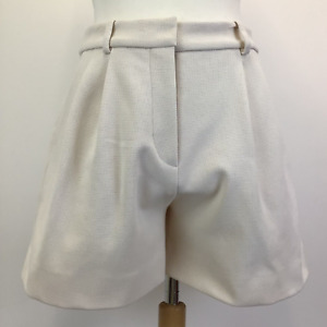 Lanvin Paris Size 42 Ivory Shorts Ladies Pantalon Pleated Wide Leg Design Womens
