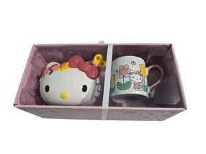 Hello Kitty, Sparschwein und Becher Set Floral Blue Sky Neu im Karton - Bild 1 von 6
